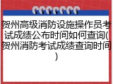 贺州高级消防设施操作员考试成绩公布时间如何查询(贺州消防考试成绩查询时间)