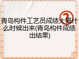 青岛构件工艺员成绩大概什么时候出来(青岛构件成绩出结果)