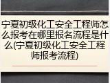 宁夏初级化工安全工程师怎么报考在哪里报名流程是什么(宁夏初级化工安全工程师报考流程)