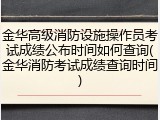 金华高级消防设施操作员考试成绩公布时间如何查询(金华消防考试成绩查询时间)
