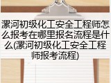 漯河初级化工安全工程师怎么报考在哪里报名流程是什么(漯河初级化工安全工程师报考流程)
