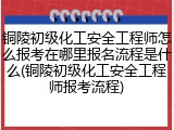 铜陵初级化工安全工程师怎么报考在哪里报名流程是什么(铜陵初级化工安全工程师报考流程)