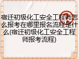 宿迁初级化工安全工程师怎么报考在哪里报名流程是什么(宿迁初级化工安全工程师报考流程)