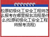 松原初级化工安全工程师怎么报考在哪里报名流程是什么(松原初级化工安全工程师报考流程)