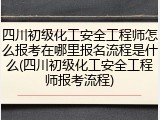 四川初级化工安全工程师怎么报考在哪里报名流程是什么(四川初级化工安全工程师报考流程)