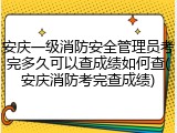 安庆一级消防安全管理员考完多久可以查成绩如何查(安庆消防考完查成绩)