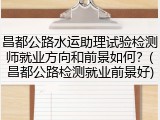 昌都公路水运助理试验检测师就业方向和前景如何？(昌都公路检测就业前景好)
