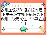 钦州二级消防设施操作员证书电子版在哪下载怎么下(钦州二级消防证书下载在哪里)
