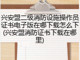 兴安盟二级消防设施操作员证书电子版在哪下载怎么下(兴安盟消防证书下载在哪里)