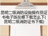 昆明二级消防设施操作员证书电子版在哪下载怎么下(昆明二级消防证书下载)