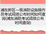 浦东新区一级消防设施操作员考试成绩公布时间如何查询(浦东消防考试成绩公布时间查询)