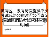 黄浦区一级消防设施操作员考试成绩公布时间如何查询(黄浦区消防考试成绩查询时间)