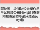 阿拉善一级消防设施操作员考试成绩公布时间如何查询(阿拉善消防考试成绩查询时间)