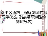 梁平区道路工程检测师在哪里学怎么报名(梁平道路检测师报名)
