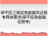 梁平区三级应急救援员证报考具体要求(梁平应急救援证报考)