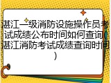 湛江一级消防设施操作员考试成绩公布时间如何查询(湛江消防考试成绩查询时间)