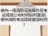 德州一级消防设施操作员考试成绩公布时间如何查询(德州消防考试成绩查询时间)
