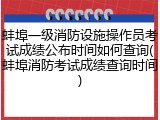 蚌埠一级消防设施操作员考试成绩公布时间如何查询(蚌埠消防考试成绩查询时间)