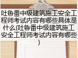 吐鲁番中级建筑施工安全工程师考试内容有哪些具体是什么(吐鲁番中级建筑施工安全工程师考试内容有哪些)