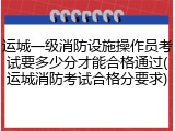 运城一级消防设施操作员考试要多少分才能合格通过(运城消防考试合格分要求)