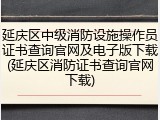 延庆区中级消防设施操作员证书查询官网及电子版下载(延庆区消防证书查询官网下载)
