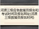 河源三级应急救援员报名和考试时间及报名网址(河源三级救援员报名时间)