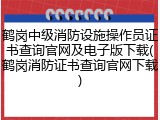 鹤岗中级消防设施操作员证书查询官网及电子版下载(鹤岗消防证书查询官网下载)