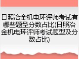 日照冶金机电环评师考试有哪些题型分数占比(日照冶金机电环评师考试题型及分数占比)