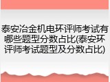 泰安冶金机电环评师考试有哪些题型分数占比(泰安环评师考试题型及分数占比)