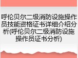 呼伦贝尔二级消防设施操作员技能资格证书详细介绍分析(呼伦贝尔二级消防设施操作员证书分析)