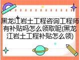 黑龙江岩土工程咨询工程师有补贴吗怎么领取呢(黑龙江岩土工程补贴怎么领)