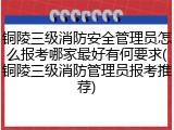 铜陵三级消防安全管理员怎么报考哪家最好有何要求(铜陵三级消防管理员报考推荐)