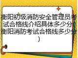 衡阳初级消防安全管理员考试合格线介绍具体多少分(衡阳消防考试合格线多少分)