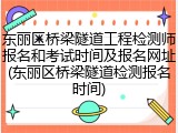 东丽区桥梁隧道工程检测师报名和考试时间及报名网址(东丽区桥梁隧道检测报名时间)
