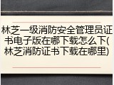 林芝一级消防安全管理员证书电子版在哪下载怎么下(林芝消防证书下载在哪里)