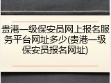 贵港一级保安员网上报名服务平台网址多少(贵港一级保安员报名网址)