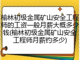 榆林初级金属矿山安全工程师的工资一般月薪大概多少钱(榆林初级金属矿山安全工程师月薪约多少)