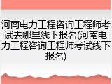 河南电力工程咨询工程师考试去哪里线下报名(河南电力工程咨询工程师考试线下报名)