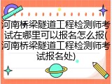 河南桥梁隧道工程检测师考试在哪里可以报名怎么报(河南桥梁隧道工程检测师考试报名处)