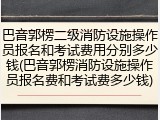 巴音郭楞二级消防设施操作员报名和考试费用分别多少钱(巴音郭楞消防设施操作员报名费和考试费多少钱)