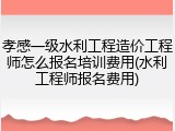 孝感一级水利工程造价工程师怎么报名培训费用(水利工程师报名费用)
