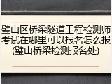 璧山区桥梁隧道工程检测师考试在哪里可以报名怎么报(璧山桥梁检测报名处)