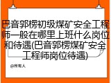 巴音郭楞初级煤矿安全工程师一般在哪里上班什么岗位和待遇(巴音郭楞煤矿安全工程师岗位待遇)