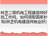 林芝二级机电工程建造师好找工作吗，如何领取国家补贴(林芝机电建造师就业好)