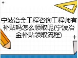 宁波冶金工程咨询工程师有补贴吗怎么领取呢(宁波冶金补贴领取流程)