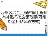 万州区冶金工程咨询工程师有补贴吗怎么领取呢(万州冶金补贴领取方式)