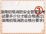 湖南初级消防安全管理员考试要多少分才能合格通过(湖南初级消防合格分要求)