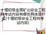 十堰初级金属矿山安全工程师考试内容有哪些具体是什么(十堰初级安全工程师考试内容)