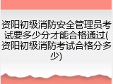 资阳初级消防安全管理员考试要多少分才能合格通过(资阳初级消防考试合格分多少)