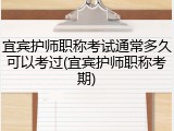 宜宾护师职称考试通常多久可以考过(宜宾护师职称考期)